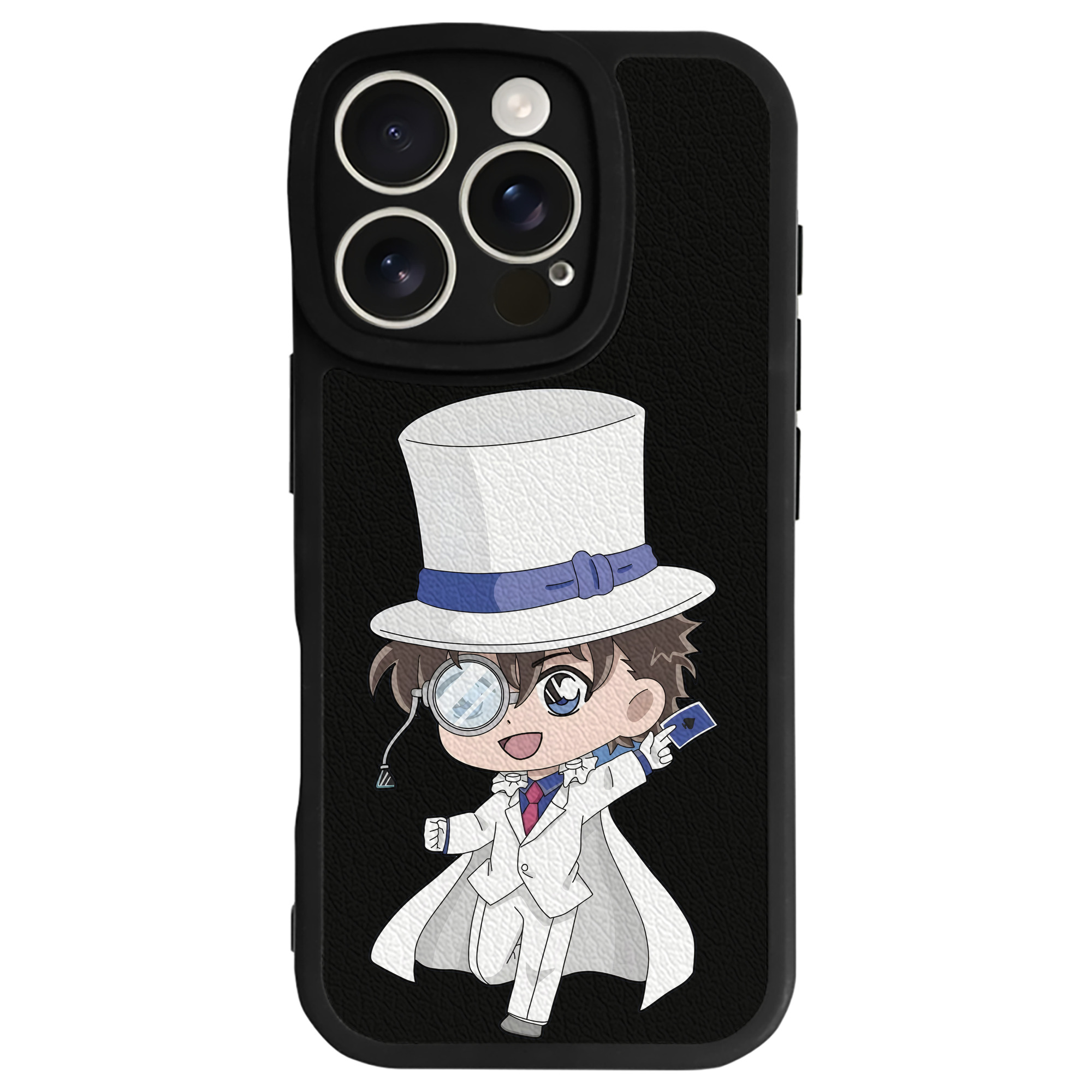 （画像用） 名探偵コナン くろば かいと Detective Conan Kuroba Kaito 【iPhone 16シリーズ対応】シリコンスマホケース（レザー調） 材質：シリコン